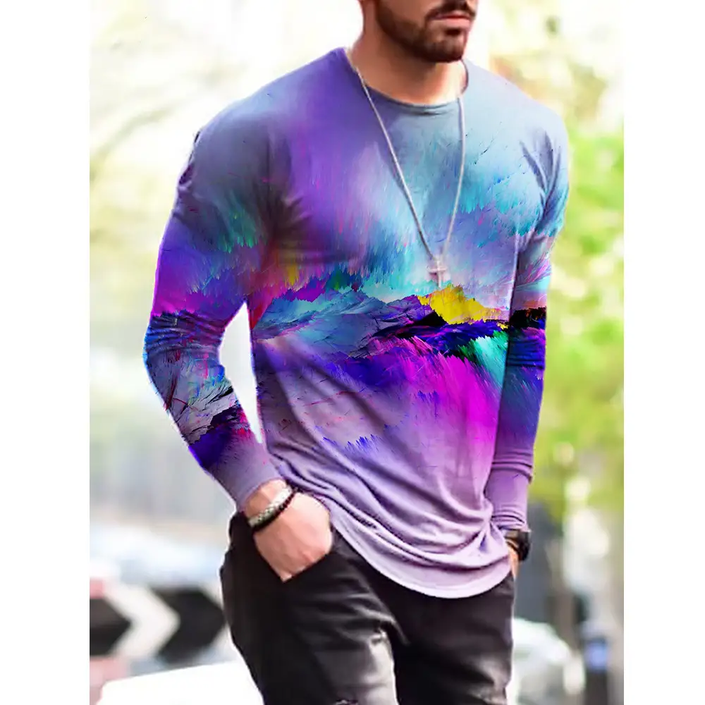 Halloween Men's Fashion Print Simple Long Sleeve