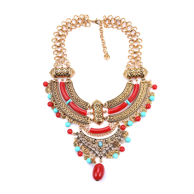 European and American big retro necklace fashion exaggerated pattern necklace