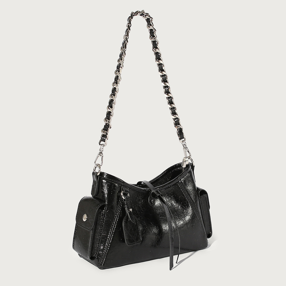 Summer New Texture Mini Tote Black Warrior Bag Versatile Shoulder Bag Fashionable Crossbody Women's Bag - Black