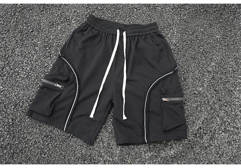 Reflective Contour Terry Drawstring Shorts