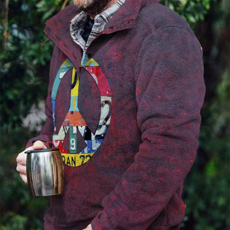 Autumn And Winter Casual Button Pocket Flannel Plush Men's Sweater