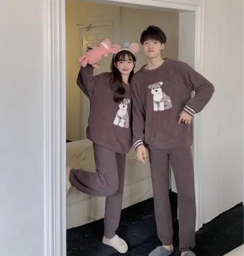 Gp Couple Japanese Cute Dog Parent-child Soft Home Wear