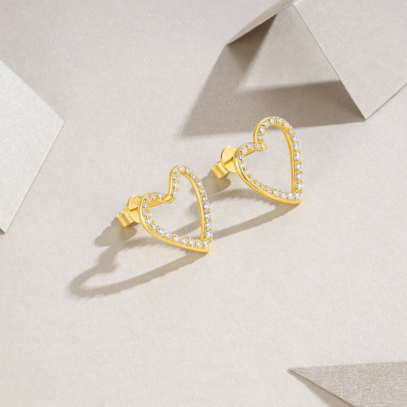 Gold-Plated Sterling Silver Stud Earrings, picture 2 of 4