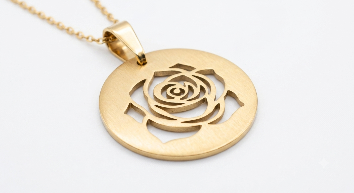 Custom Rose Cutout 24K Gold Plated & Silver Earrings For Women