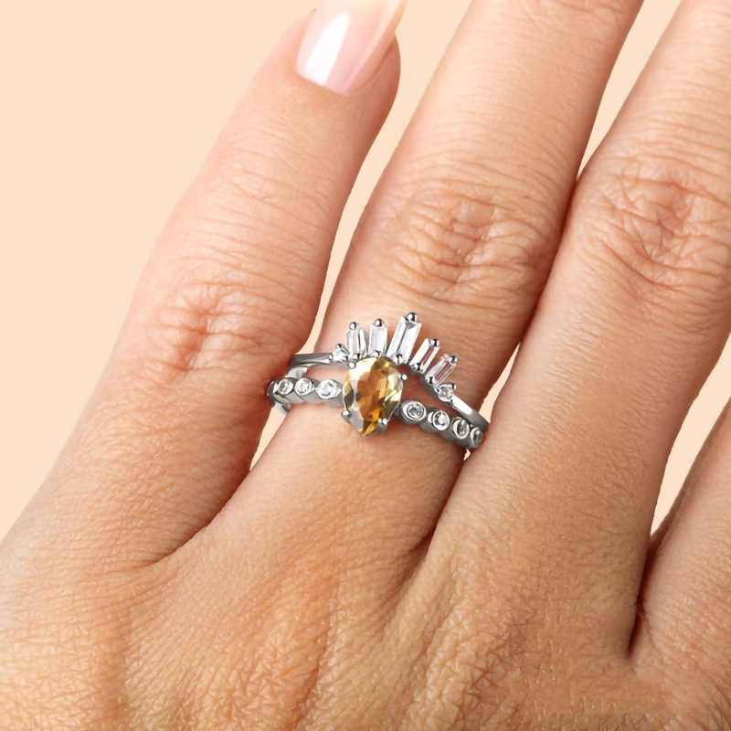 Silver Double Package Fluorite Ladies Ring Niche Design