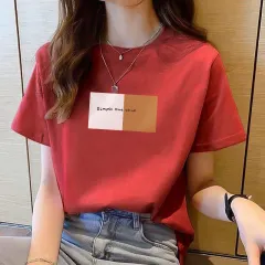 New Summer Korean Version Of Loose Half-sleeve Net Red Tops - Red - View 1