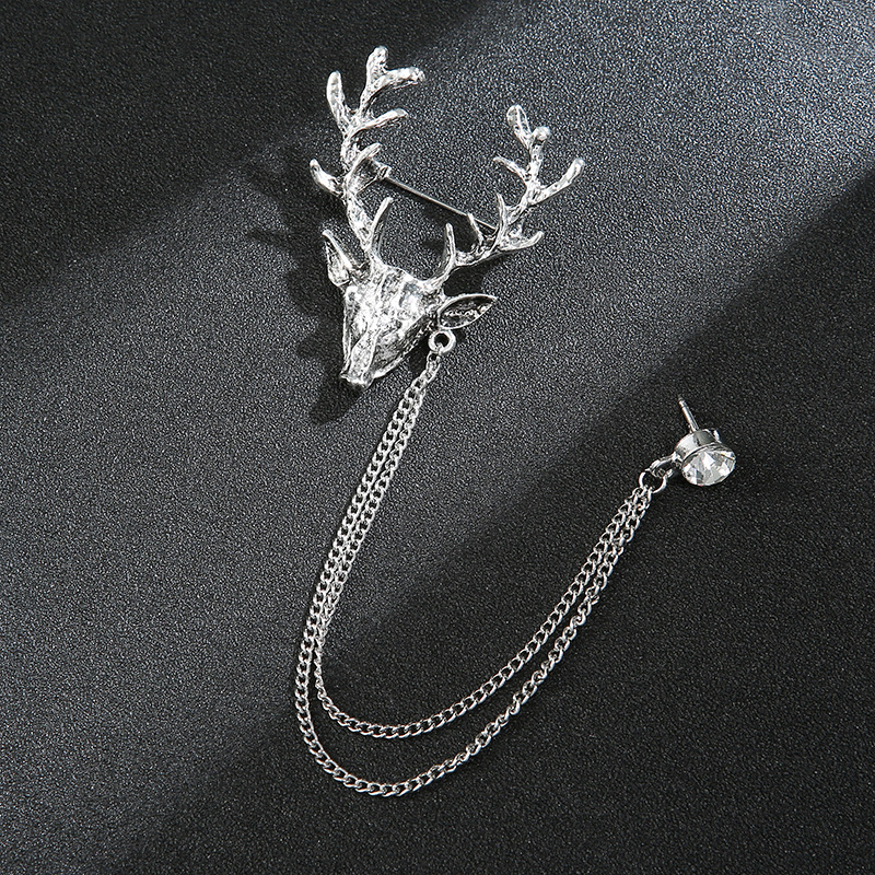 Deer Head Antique Silver