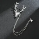 Deer Head Antique Silver