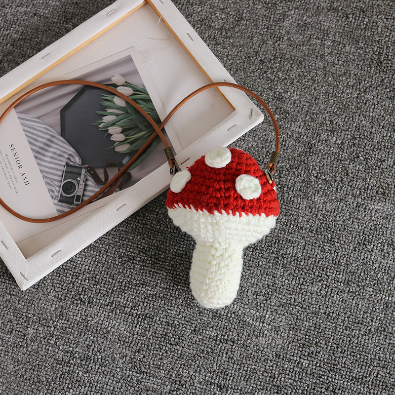 Mini Mushroom Purse | Crossbody - Crocheted