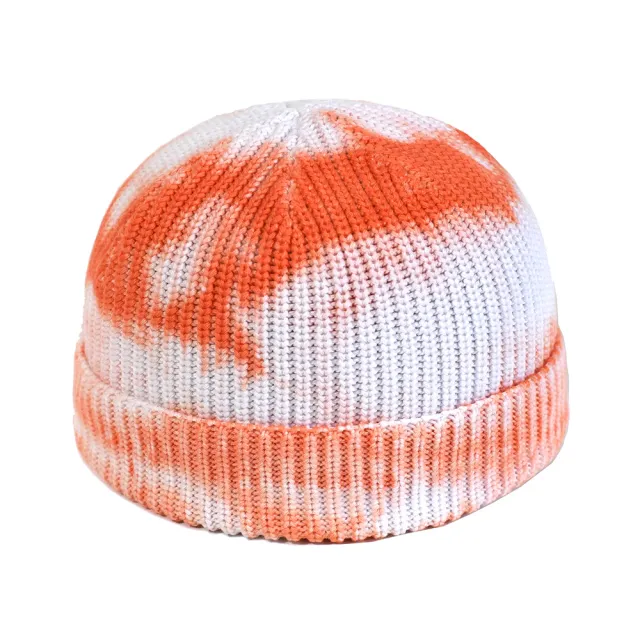 Cotton Tie dye Dome Warm Knitted Hat Orange - Shop at LoveMi
