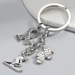Winter Ski Scarf Gloves Sports Souvenir Gift Keychain - E3943 - View 1