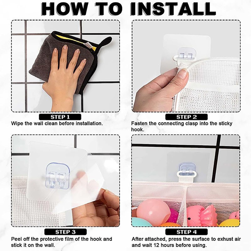 Bathroom Kids Bath Toy Tidy Organiser Mesh Hanging Storage Bag Holder Net — image 6