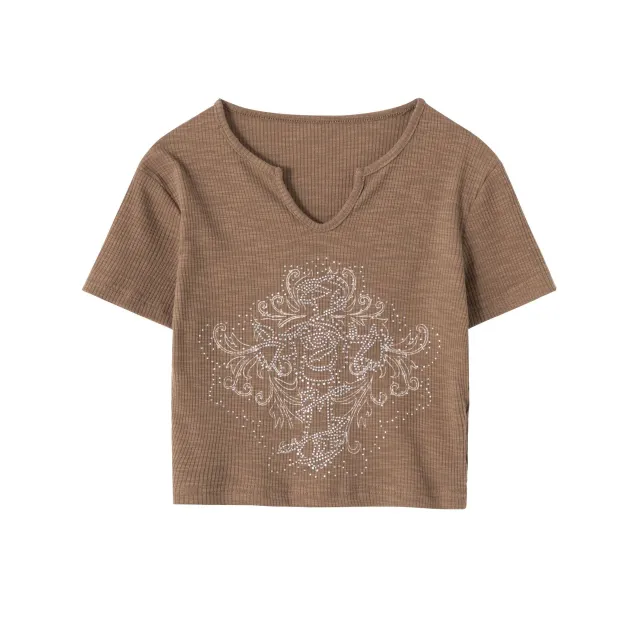 American Vintage Short Short sleeved Tops For Women Curry S - Shop at LoveMi
