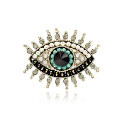 Women's Fashion Vintage Creative Devil's Eye Brooch - Blue - View 1