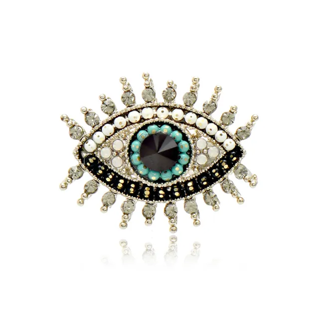Women's Fashion Vintage Creative Devil's Eye Brooch Blue - Shop at LoveMi