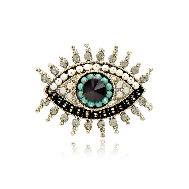 Women's Fashion Vintage Creative Devil's Eye Brooch - Blue