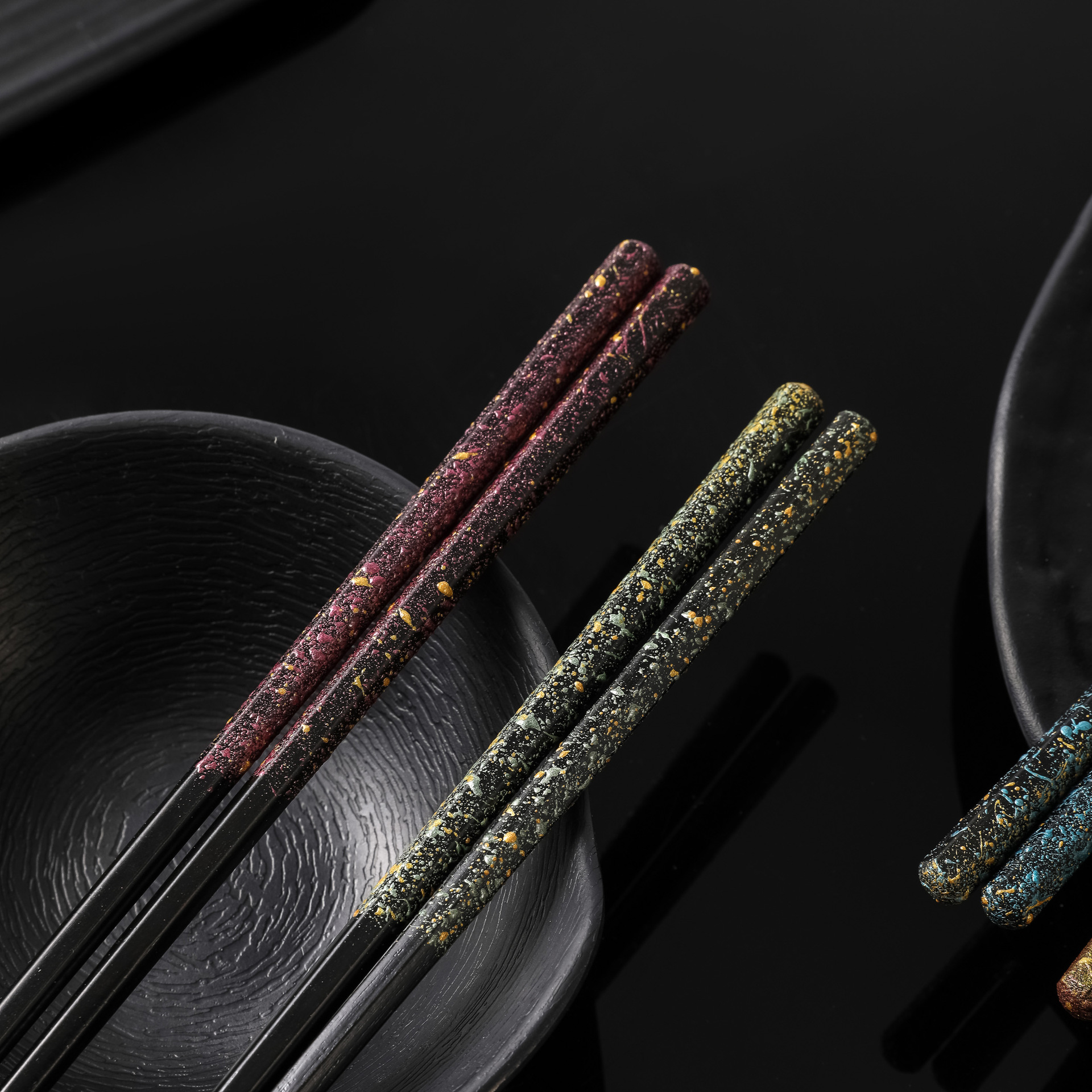 Title 4, Hexagonal Ink Splashing Chopsticks Tableware