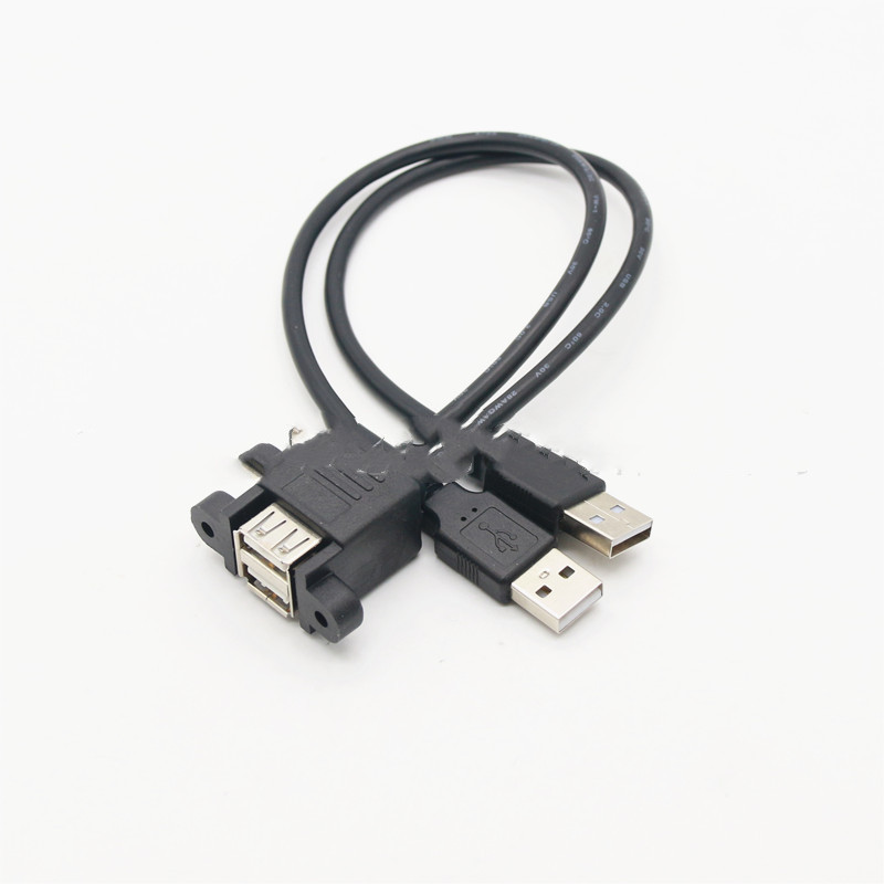 USB 2.0 Dual-Port Extension Cable – Male to Female USB Mount Panel Cord with Scr - 第 8/8 張圖片