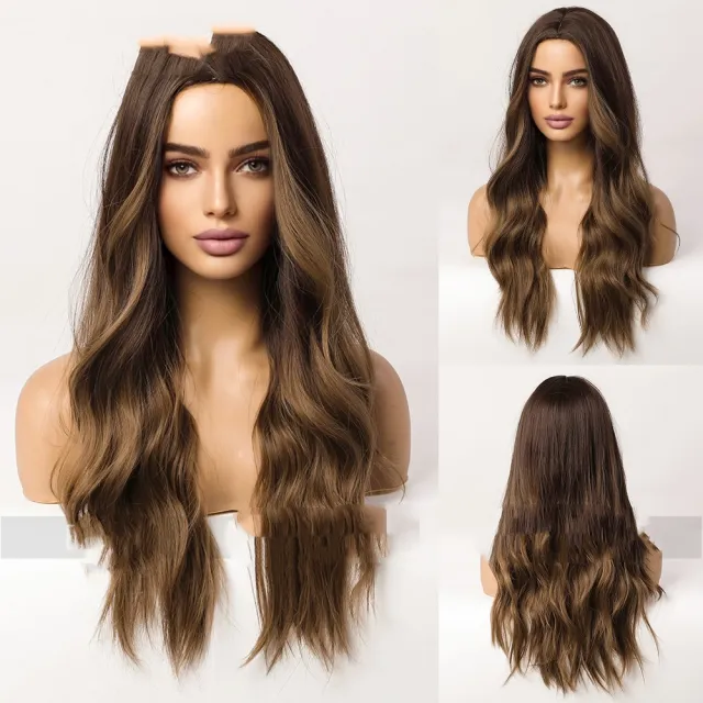 Medium Gradient Brown Highlight Wig Female Lc1791 - Shop at LoveMi