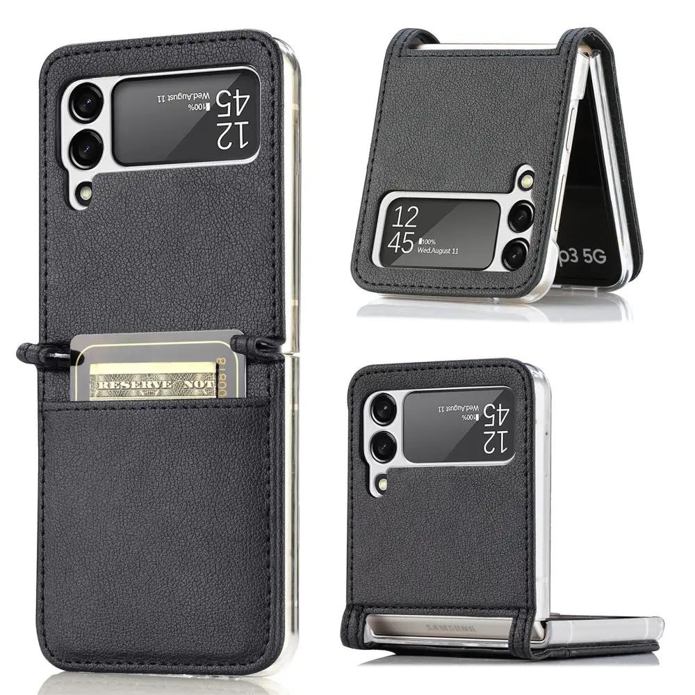 Up and Down Folding Screen Mobile Phone Integrated Leather