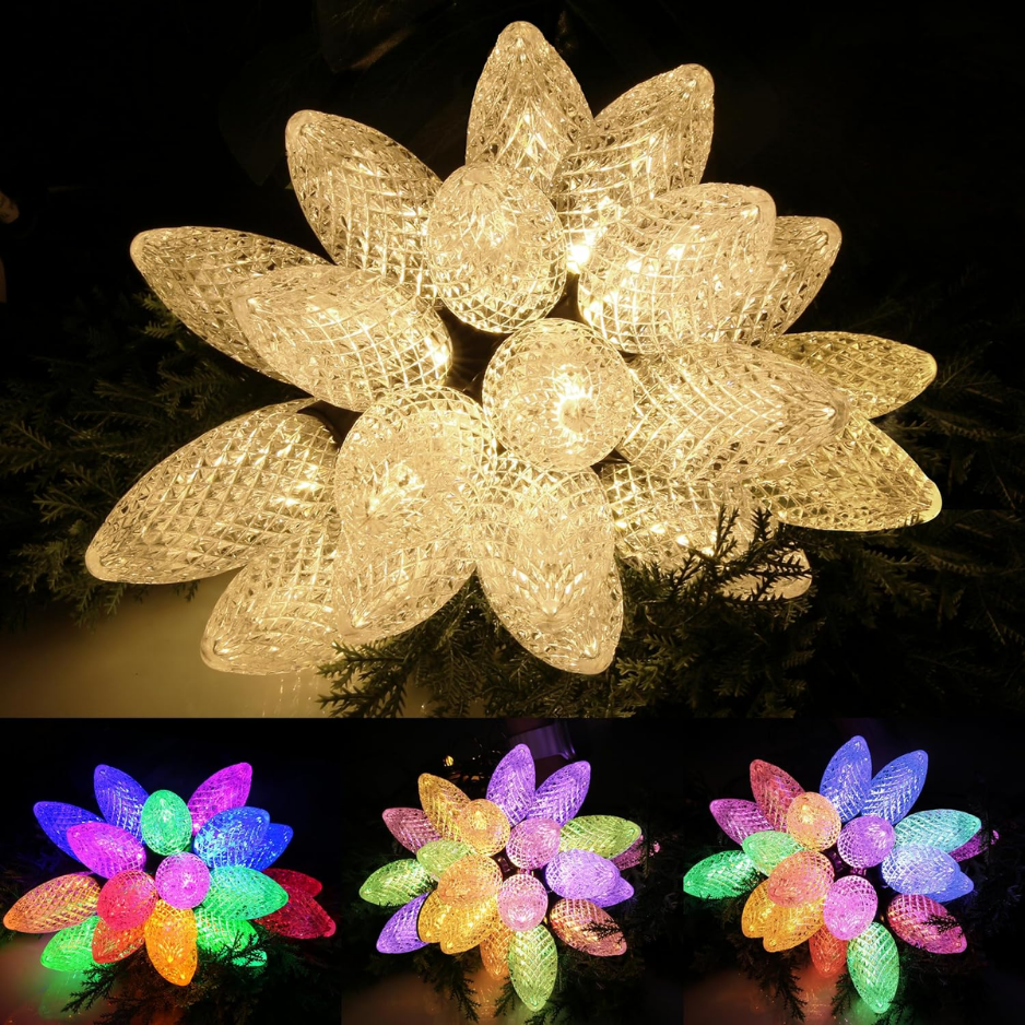 20 LED 41 FT Christmas String Lights Oversize Pinecone For Xmas Decor Christmas Lights Twinkle String Lights Plug In 11 Modes Timer Memory