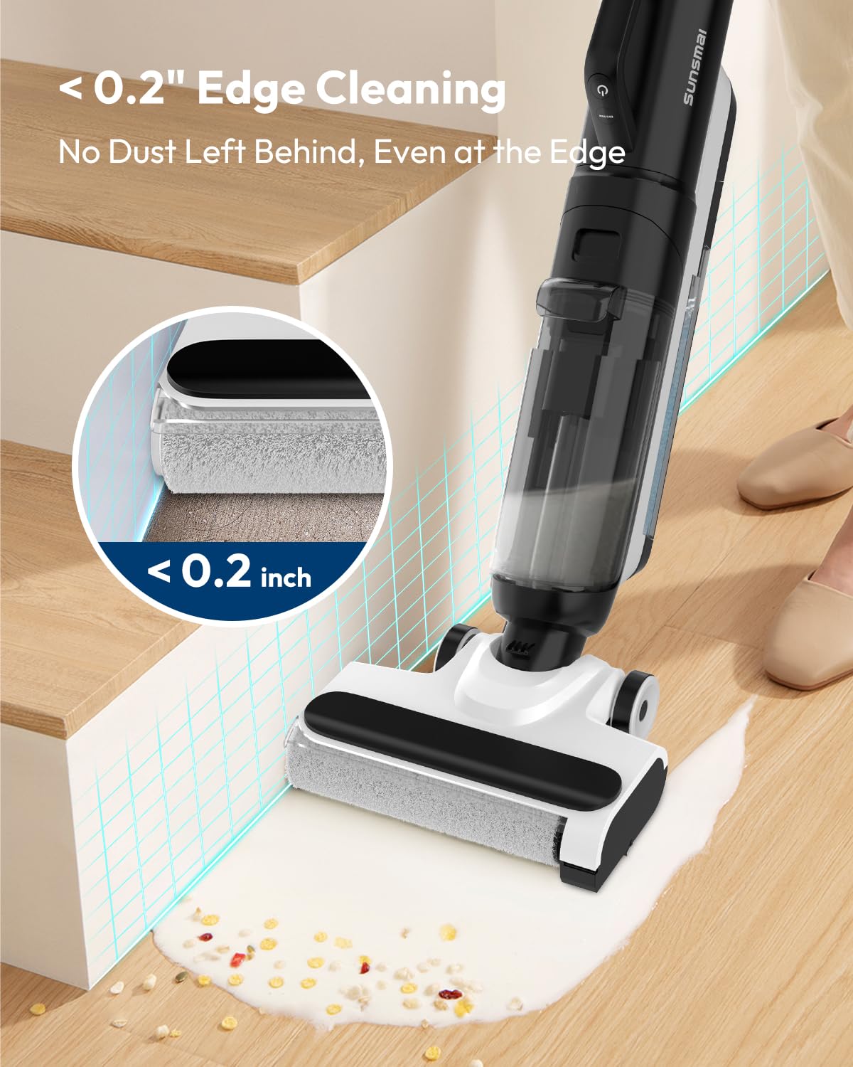 Sunsmai,Wet Dry Vacuum Cleaner,Boost-Assisted Vacuum Mop,Equipped With Self-Cleaning System,Detachable Handheld Brush Head, Crevice Cleaning, And Fabric Dusting, Apartment Essentials