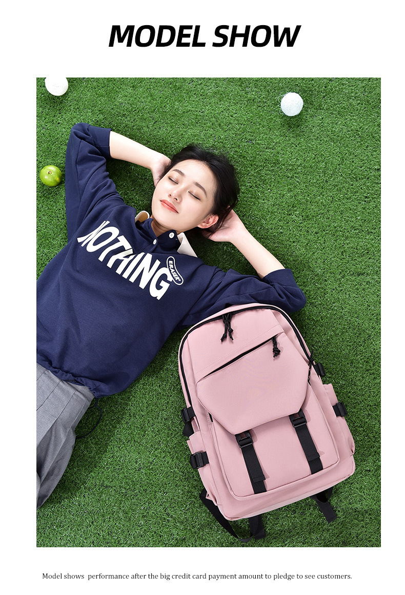 New Niche Trendy Backpack For Both Men And Women, Designed For Middle School, High School, And College Students With A Large Capacity - Pink — view 6