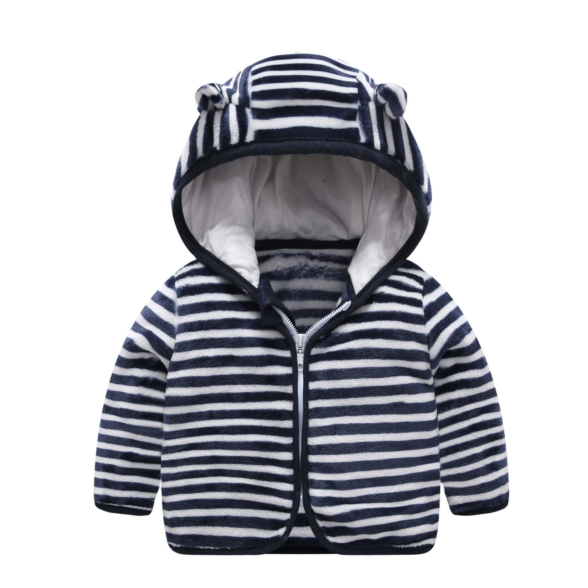 Children's Coral Fleece Jacket Padded Warm Hooded Top