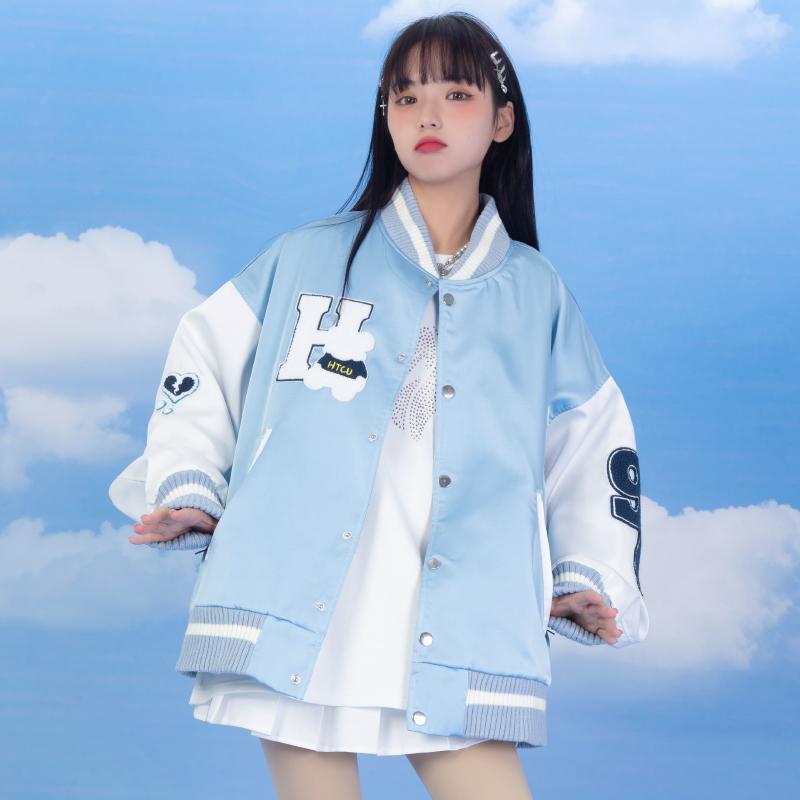 Super Sweet Couple Embroidered Loose Vibe Style Jacket