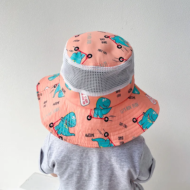 Summer Thin Breathable Mesh Bucket Hat - Orange