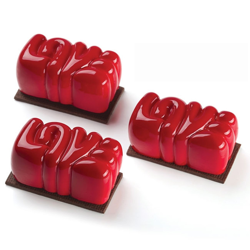 6 Even LOVE Three-dimensional White Silicone Mousse Mold