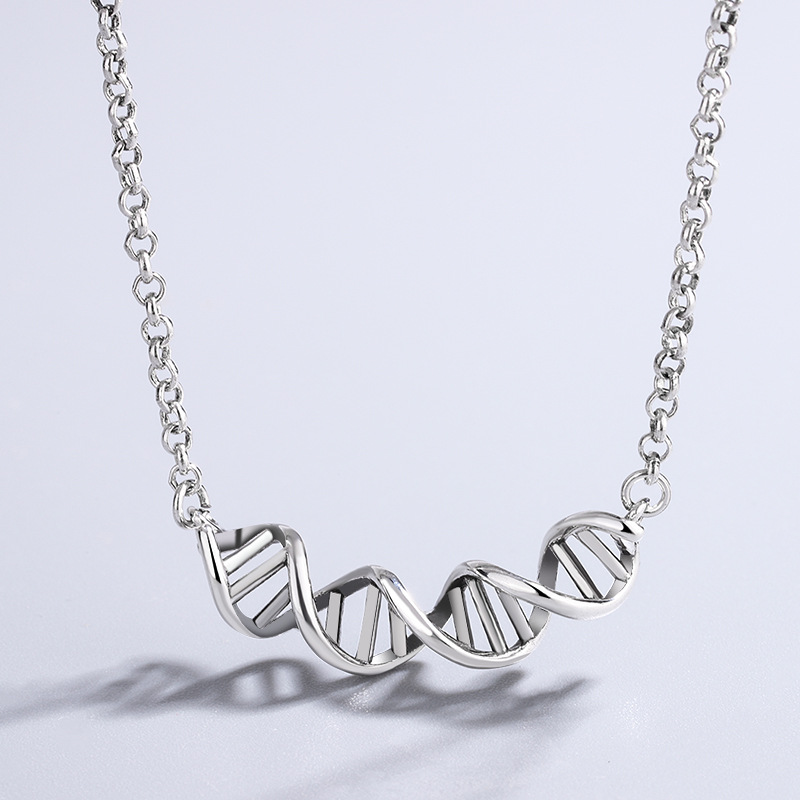 DNA Twisted Spiral Necklace Feminine Design Sense Hollow Collarbone Chain