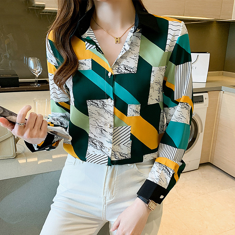 Title 7, Retro Hong Kong-style Long-sleeved Chiffon Shirt