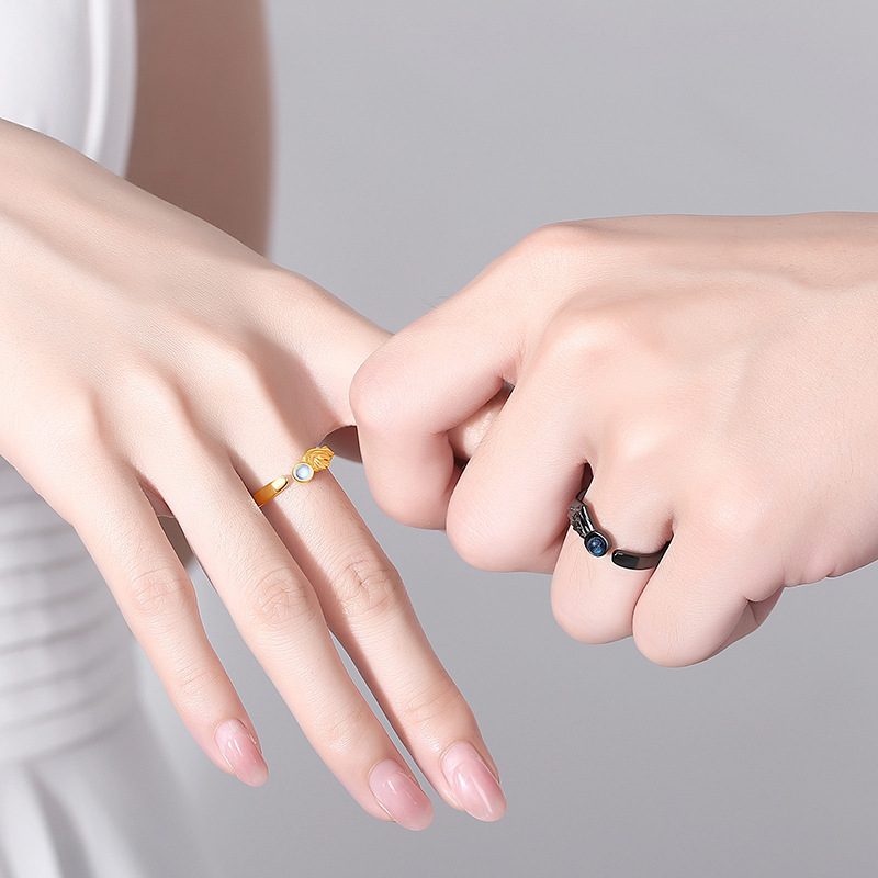 Angel Devil Couple Ring Pair Ring 925 Sterling Silver