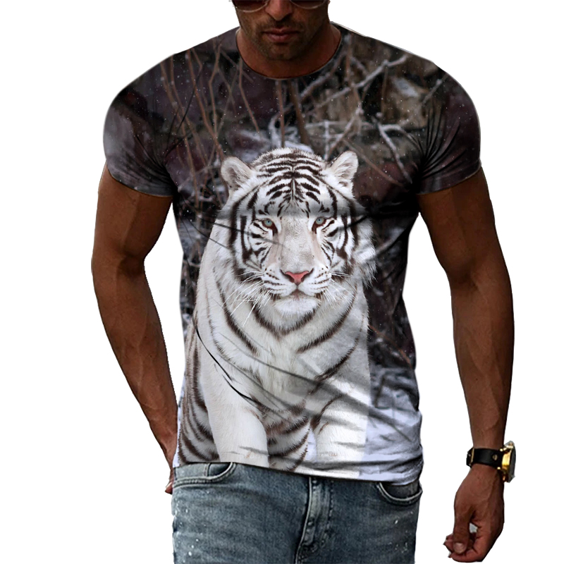 Title 5, European and American Tiger Print Short-sleeved...