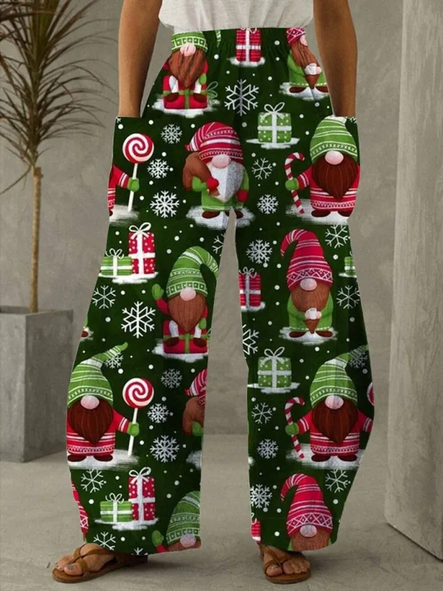 New Christmas Style Street Hipster Mid waist Wide leg Pants 4 Style - Shop at LoveMi