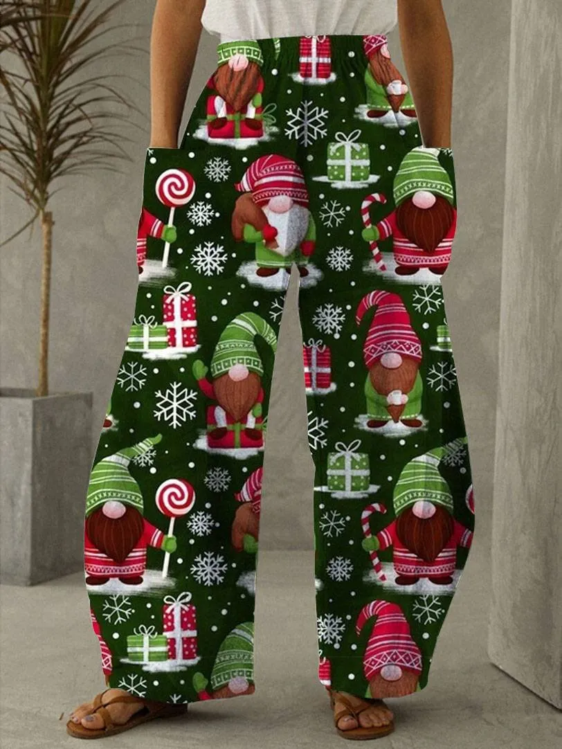New Christmas Style Street Hipster Mid-waist Wide-leg Pants - 4 Style