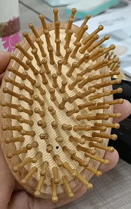 Mini Hairdressing Airbag Massage Comb Wood Color - Shop at LoveMi