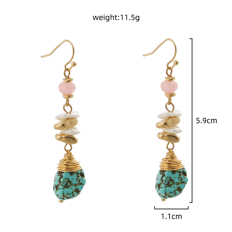 Natural Turquoise hand-wound earrings