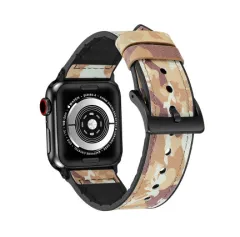Light Luxury Smart Watch Leather Strap - Camouflage Brown - View 1