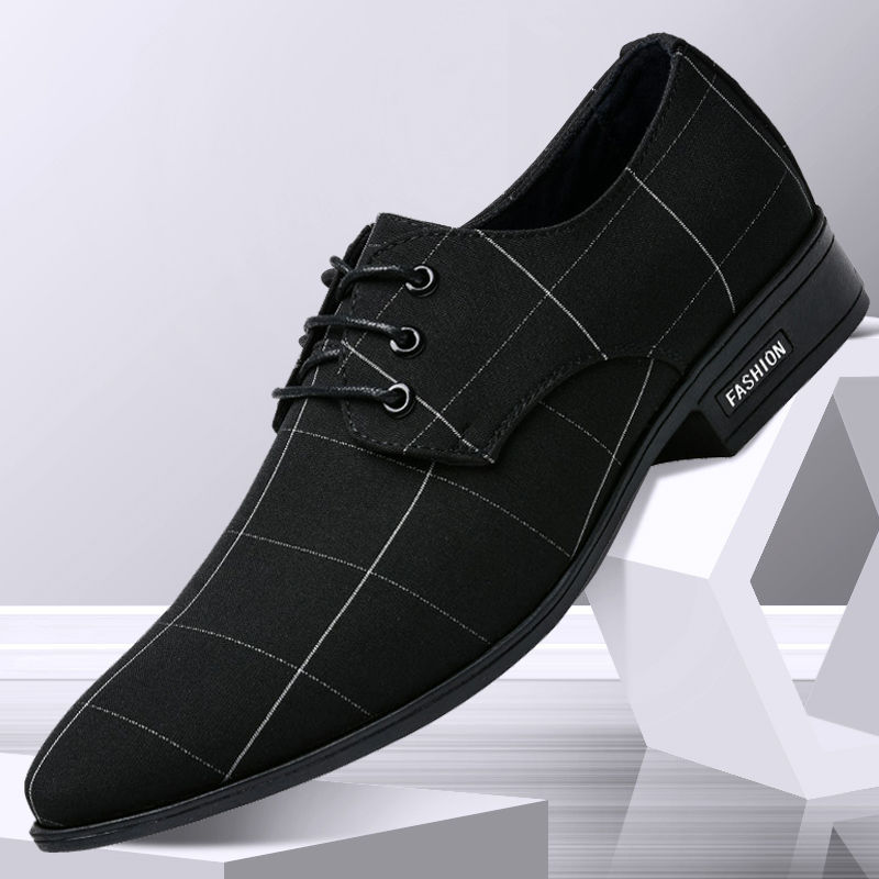 Title 4, Pointed Toe Casual Canvas Business Shoes Breath...