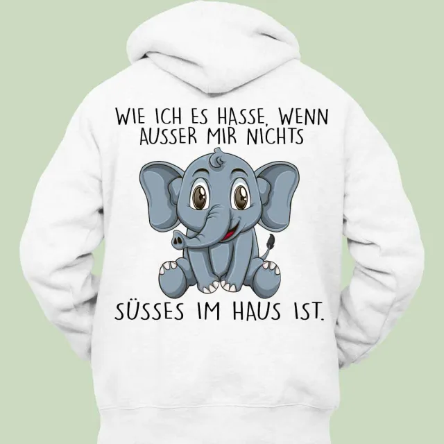 Korean Loose Hoodie Elephant Print Long Sleeve Loose Style White3 - Shop at LoveMi