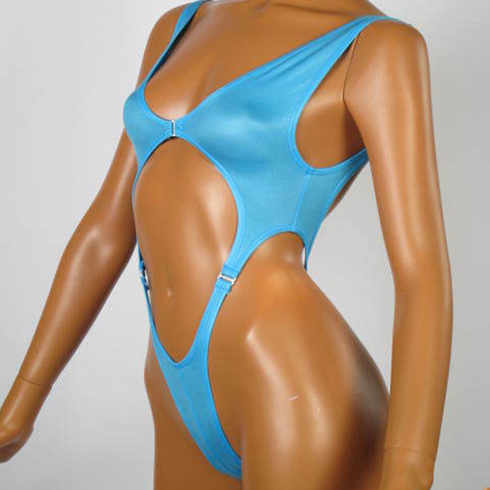 Triangle Micro Sheer Body Tank Top One Piece Swimsuit - Image 3