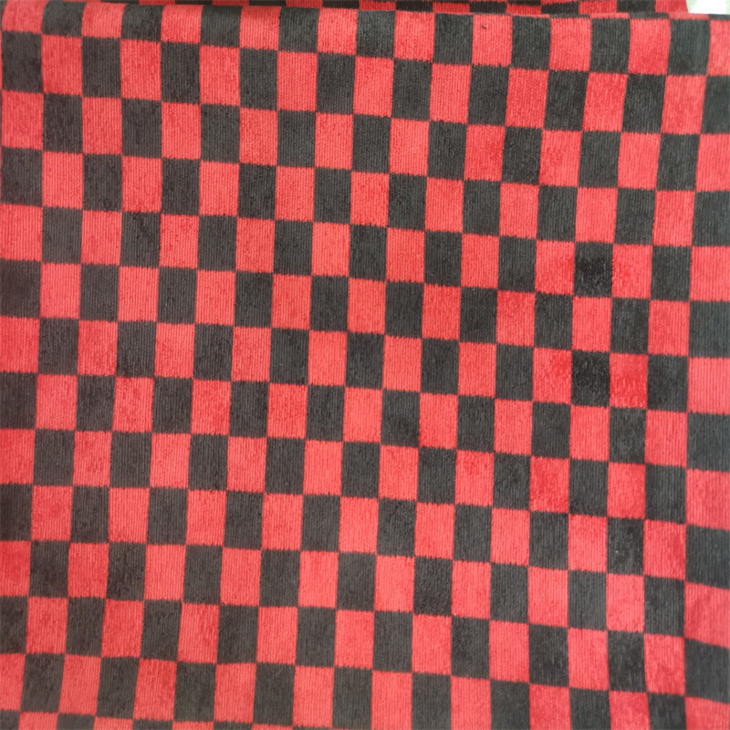 Corduroy Checkerboard Printed Fabric Dress Plaid Bag Printed Fabric