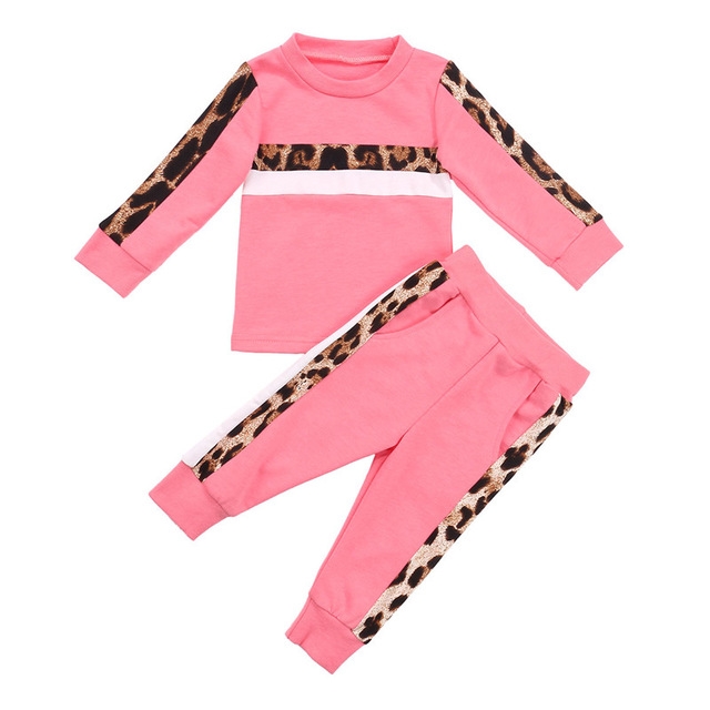 Winter Children Leopard Tracksuits