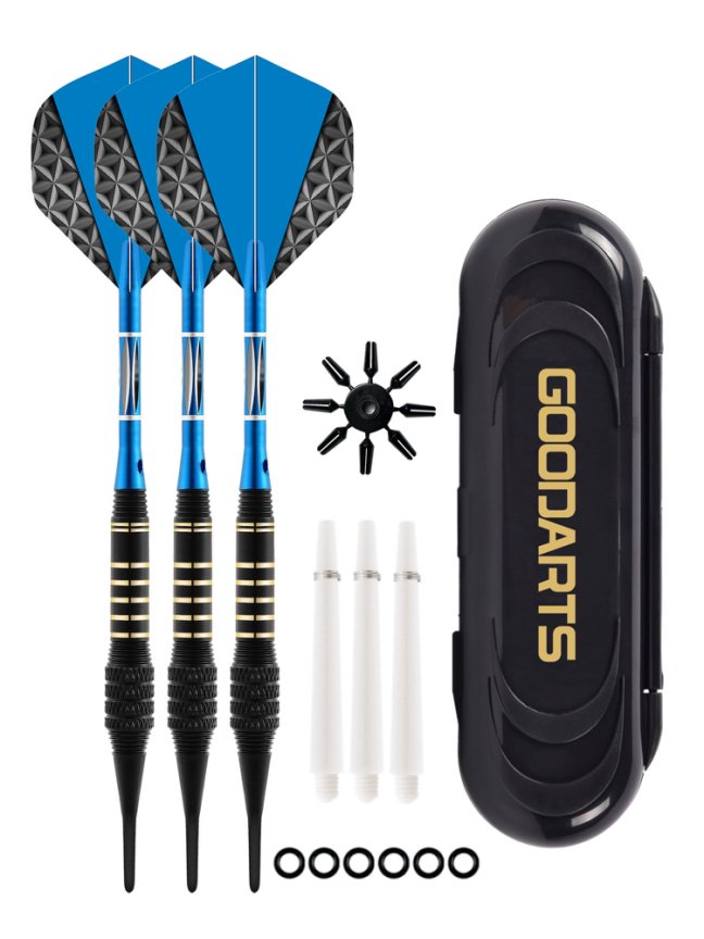 3Pcs Professional Competition Aluminium Shaft Soft Needle Tip Darts Set With Case