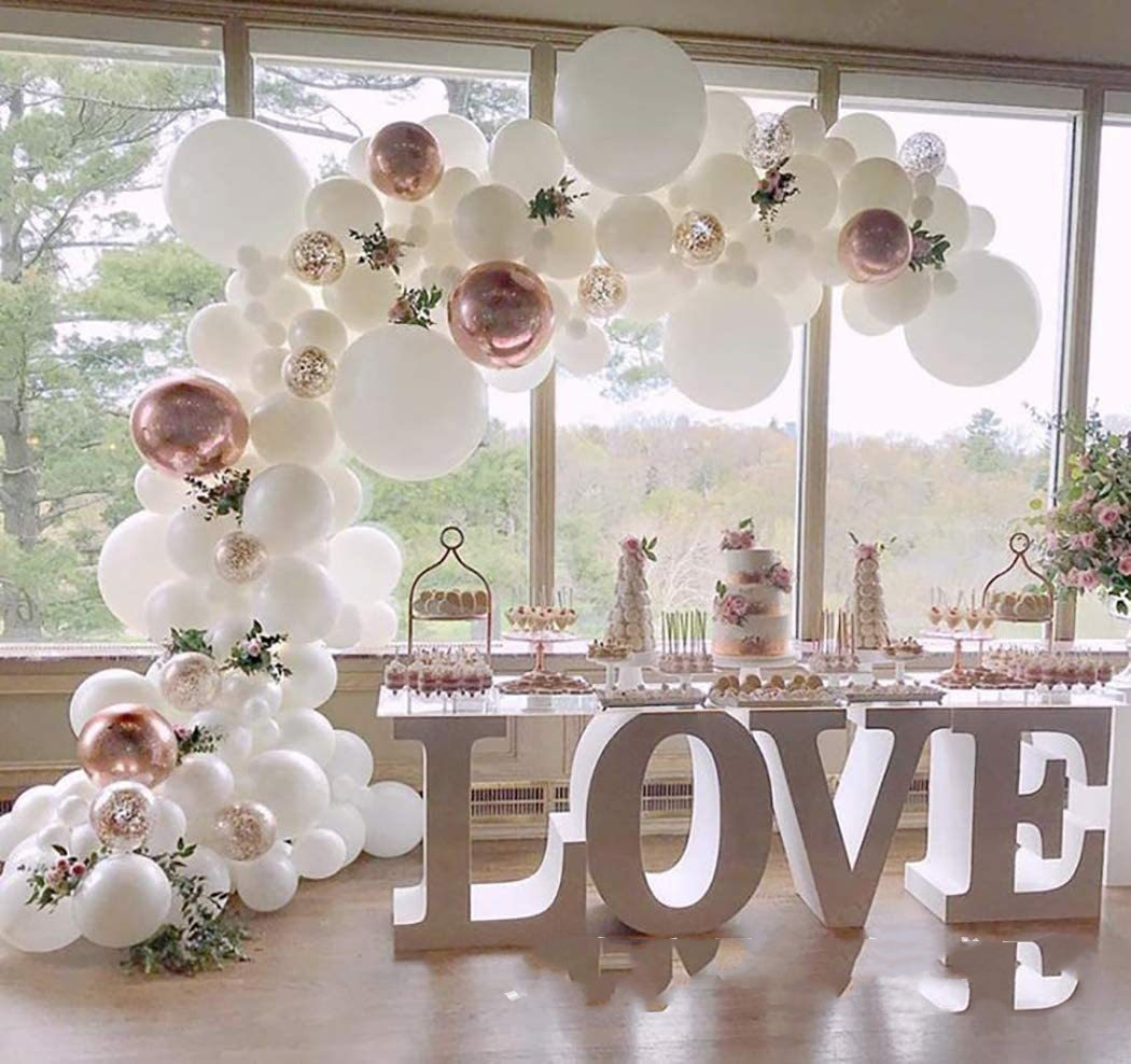 Macaron Silver 4D Latex Balloon Set Birthday Decoration Onyx Arch