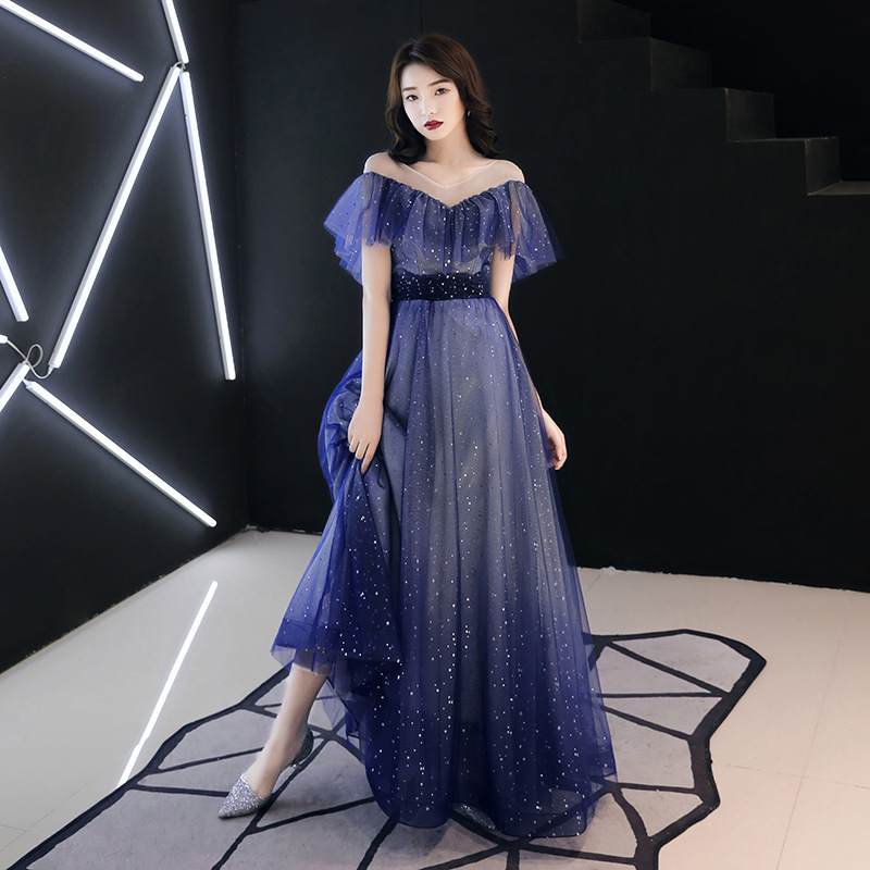 Simple Solid Color Evening Dress, picture 3 of 8