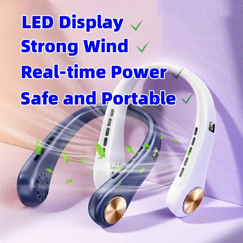 New Mini Neck Fan Portable Bladeless Hanging Rechargeable Air