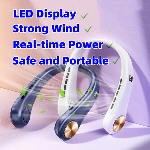 New Mini Neck Fan Portable Bladeless Hanging Rechargeable Air